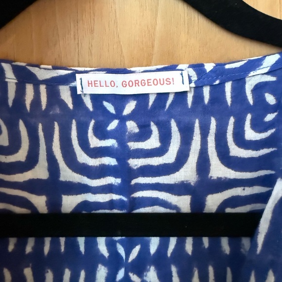 Blue & White Ikat Beach Dress in Women’s Large - Picture 3 of 5